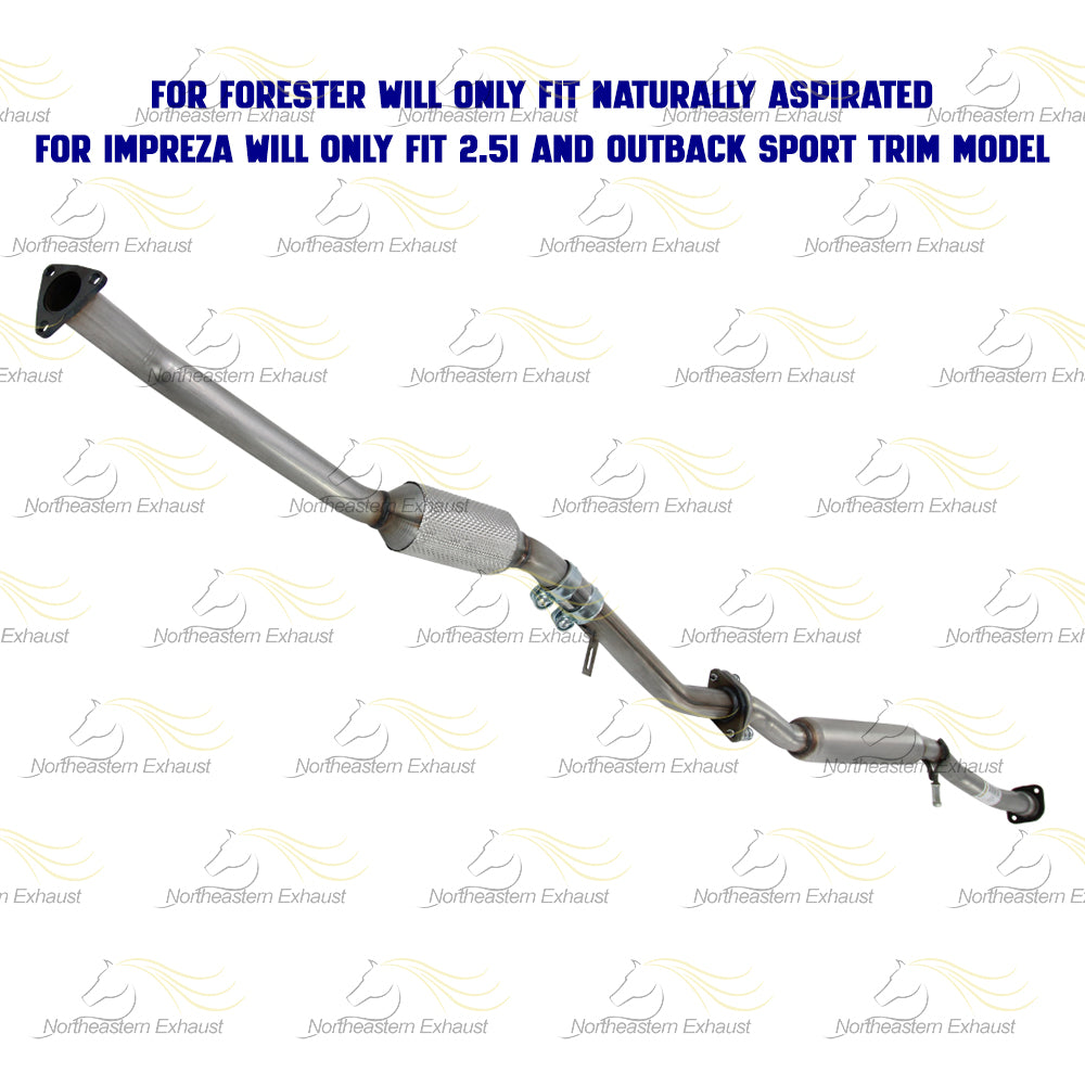 Rear Catalytic Converter and Resonator Pipe Exhaust System Kit for 2006-2007 Subaru Impreza | 2006-2008 Subaru Forester | 2.5L