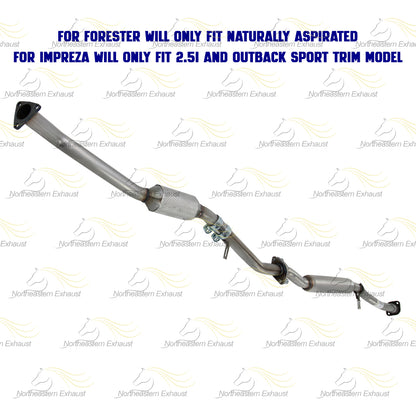 Rear Catalytic Converter and Resonator Pipe Exhaust System Kit for 2006-2007 Subaru Impreza | 2006-2008 Subaru Forester | 2.5L