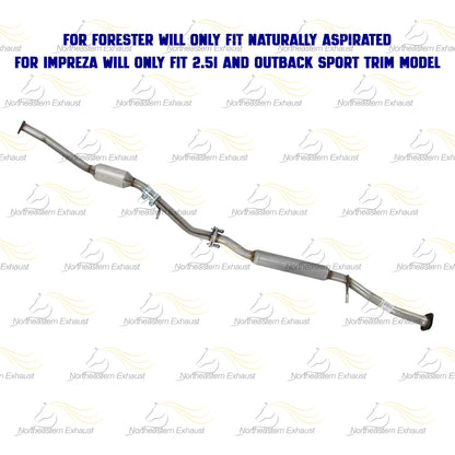 Rear Catalytic Converter and Resonator Pipe Exhaust System Kit for 2006-2007 Subaru Impreza | 2006-2008 Subaru Forester | 2.5L