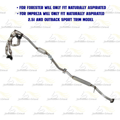 Catalytic Converters and Resonator for 2006-2008 Subaru Forester | 2006-2007 Subaru Impreza | 2.5L