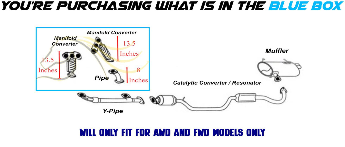 2007-2013 Mitsubishi Outlander 3.0L Pair of Manifold Exhaust Pipe | EPA Approved