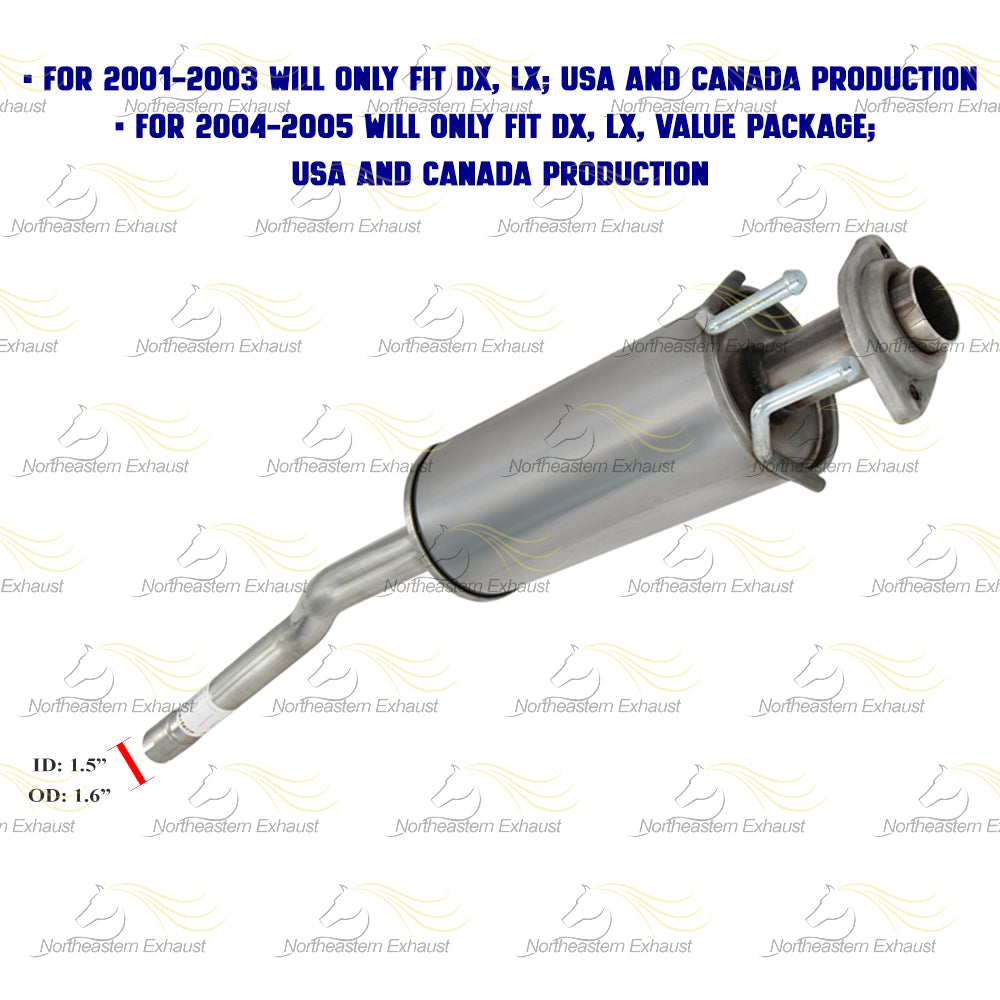 2001-2005 Honda Civic 1.7L Exhaust Resonator Pipe