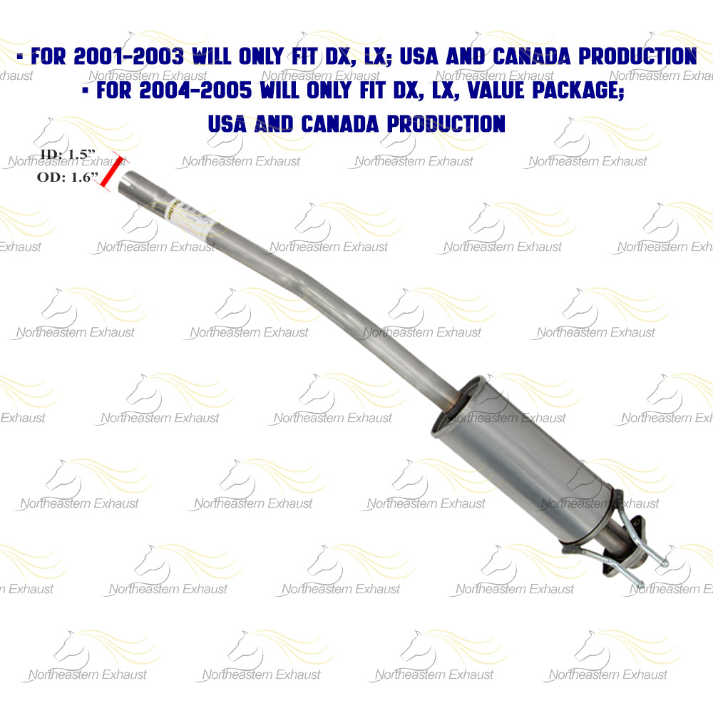 2001-2005 Honda Civic 1.7L Exhaust Resonator Pipe