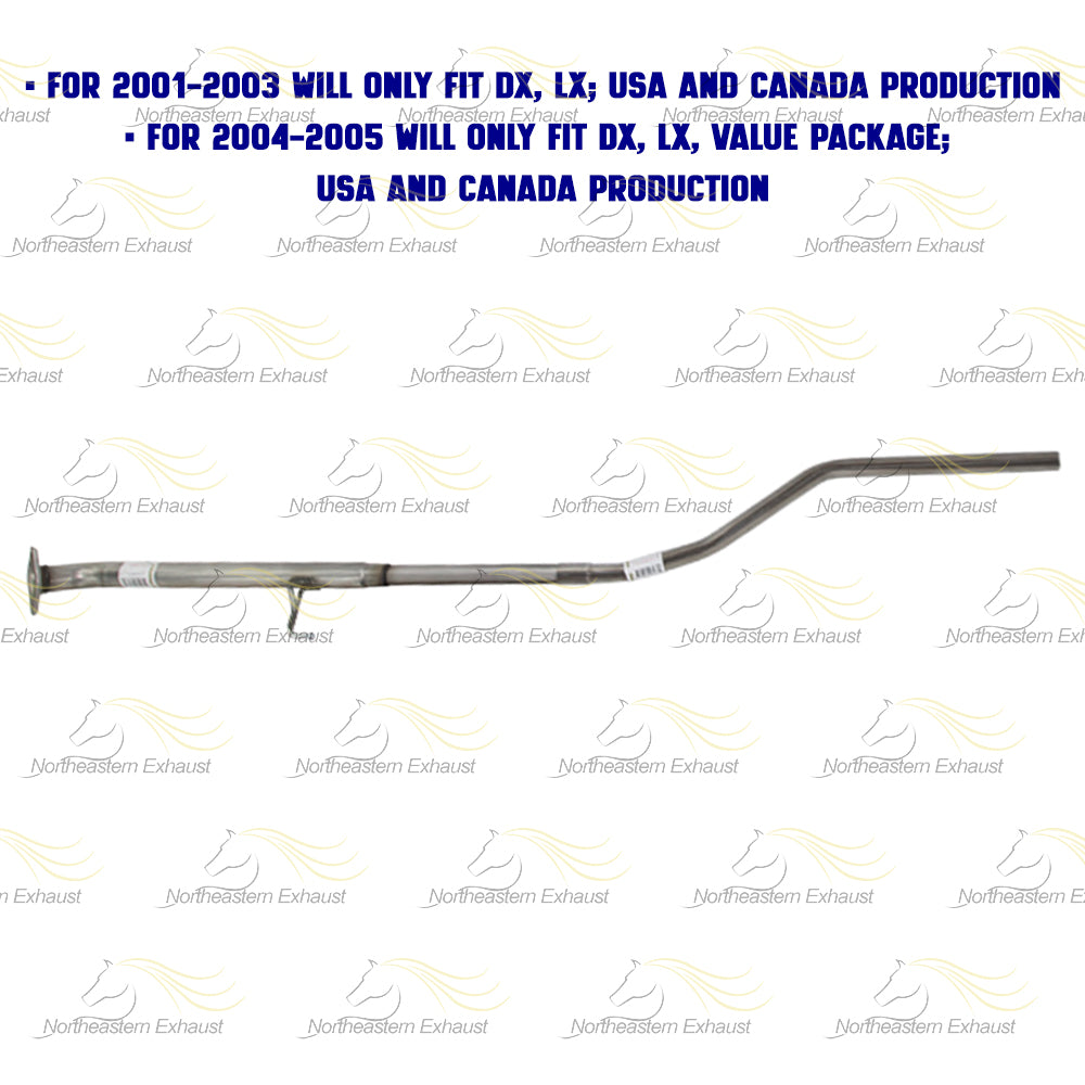 2001-2005 Honda Civic 1.7L Exhaust Pipe | Fit DX and LX Models only built in USA & Canada