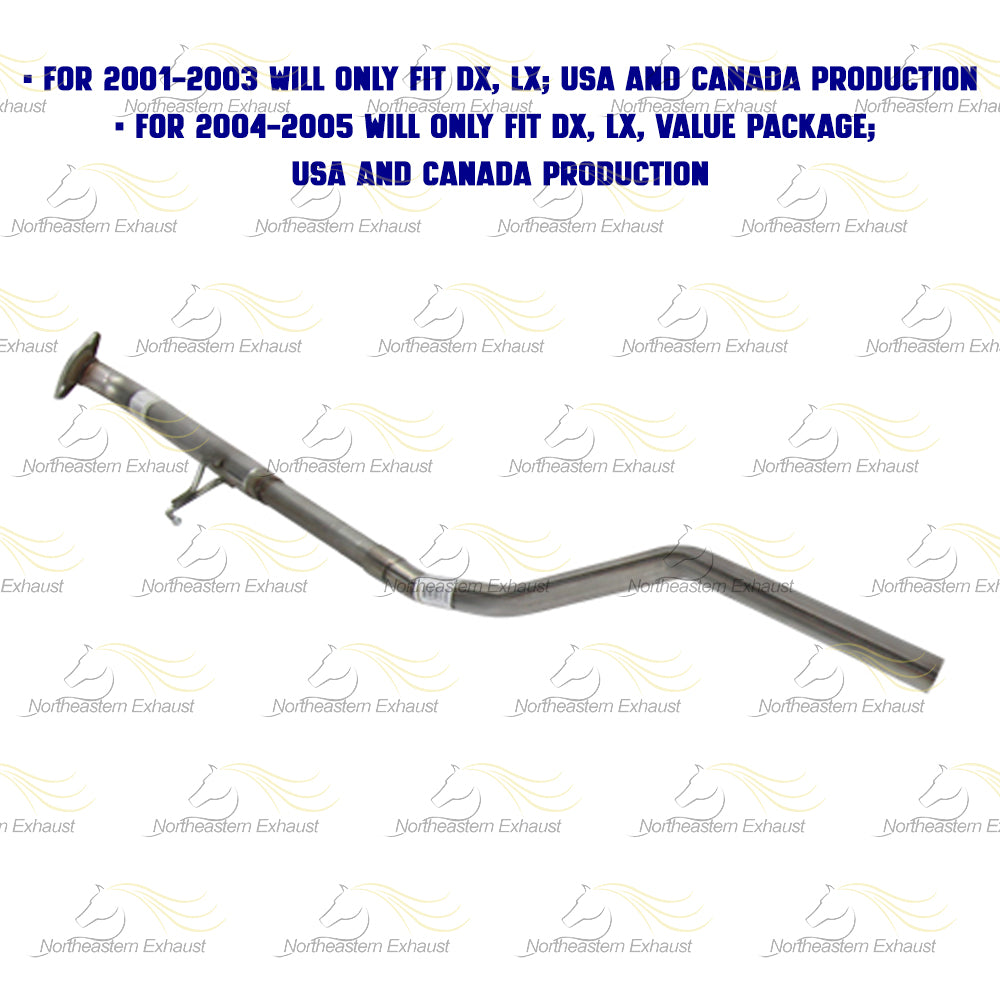 2001-2005 Honda Civic 1.7L Exhaust Pipe | Fit DX and LX Models only built in USA & Canada