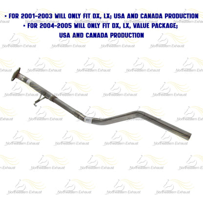 2001-2005 Honda Civic 1.7L Exhaust Pipe | Fit DX and LX Models only built in USA & Canada