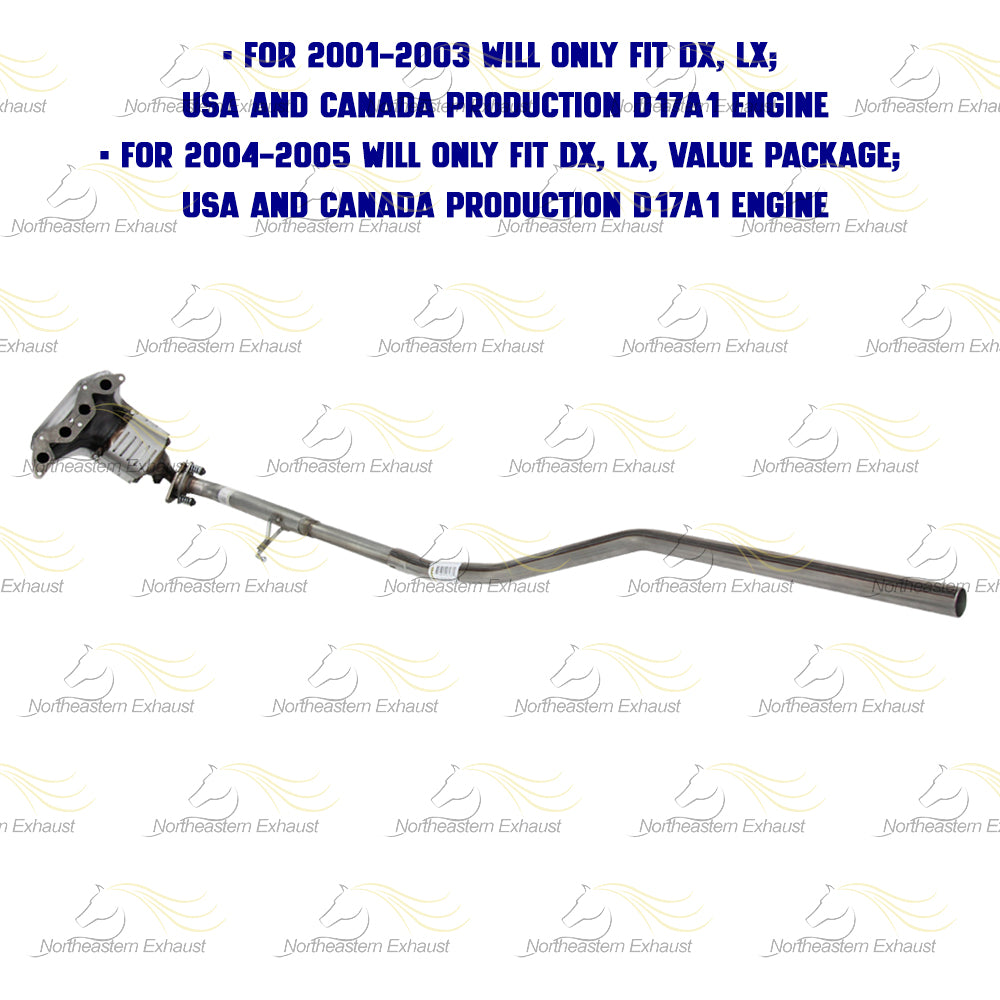 2001-2005 Honda Civic 1.7L Manifold Converter Intermediate Pipe Kit | EPA Approved