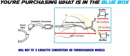 2005 Subaru Legacy 2.5L Exhaust Resonator Pipe and Pair of Muffler | Stainless Steel