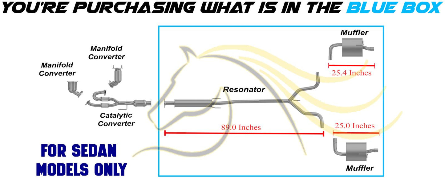 2009-2012 Nissan Altima 2.5L/3.5L Exhaust Resonator Pipe, Passenger and Driver-Side Muffler
