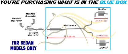2009-2012 Nissan Altima 2.5L/3.5L Exhaust Resonator Pipe, Passenger and Driver-Side Muffler