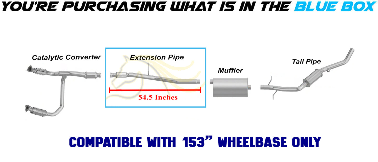 2014-2018 GMC Sierra 1500 4.3L, 5.3L Direct-Fit Exhaust Extension Pipe