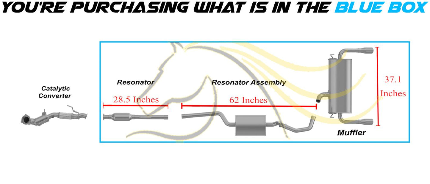 2013-2016 Ford Escape 1.6L Exhaust Resonator Pipes Muffler Kit w/ Tips