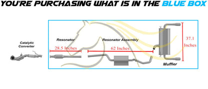 2013-2019 Ford Escape 2.0L & 2.5L Exhaust Resonator Pipes Muffler Kit w/ Tips