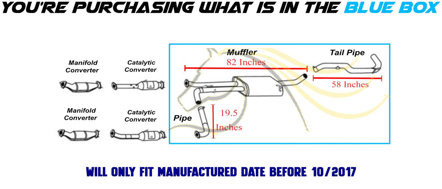 2012-2017 Nissan NV3500 4.0L Direct Fit Front Pipe Muffler Tail Pipe Kit