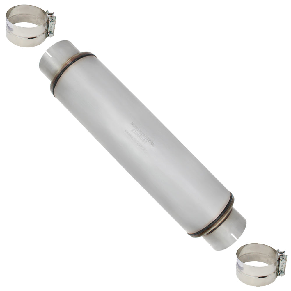 Colt Exhaust | Stainless Steel Universal Performance Diesel Muffler Exhuast Pipe (4"ID/OD x 30"Long) | Automotive Replacement Part