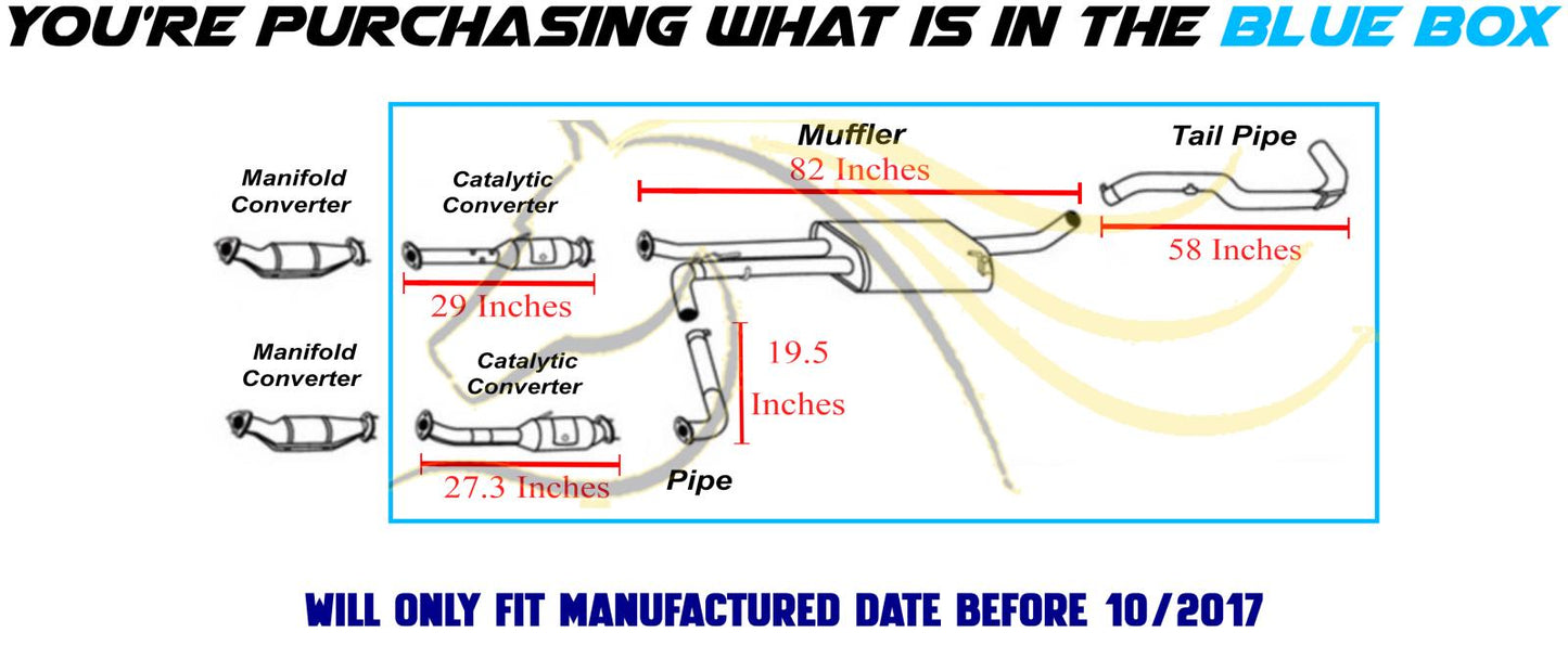 2012-2017 Nissan NV3500 4.0L Pair of Catalytic Muffler Tail Pipe Kit | EPA-Approved