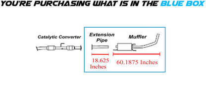 2005-2012 Toyota Tacoma 2.7L Exhaust Intermediate Pipe and Muffler - For 110" Wheelbase