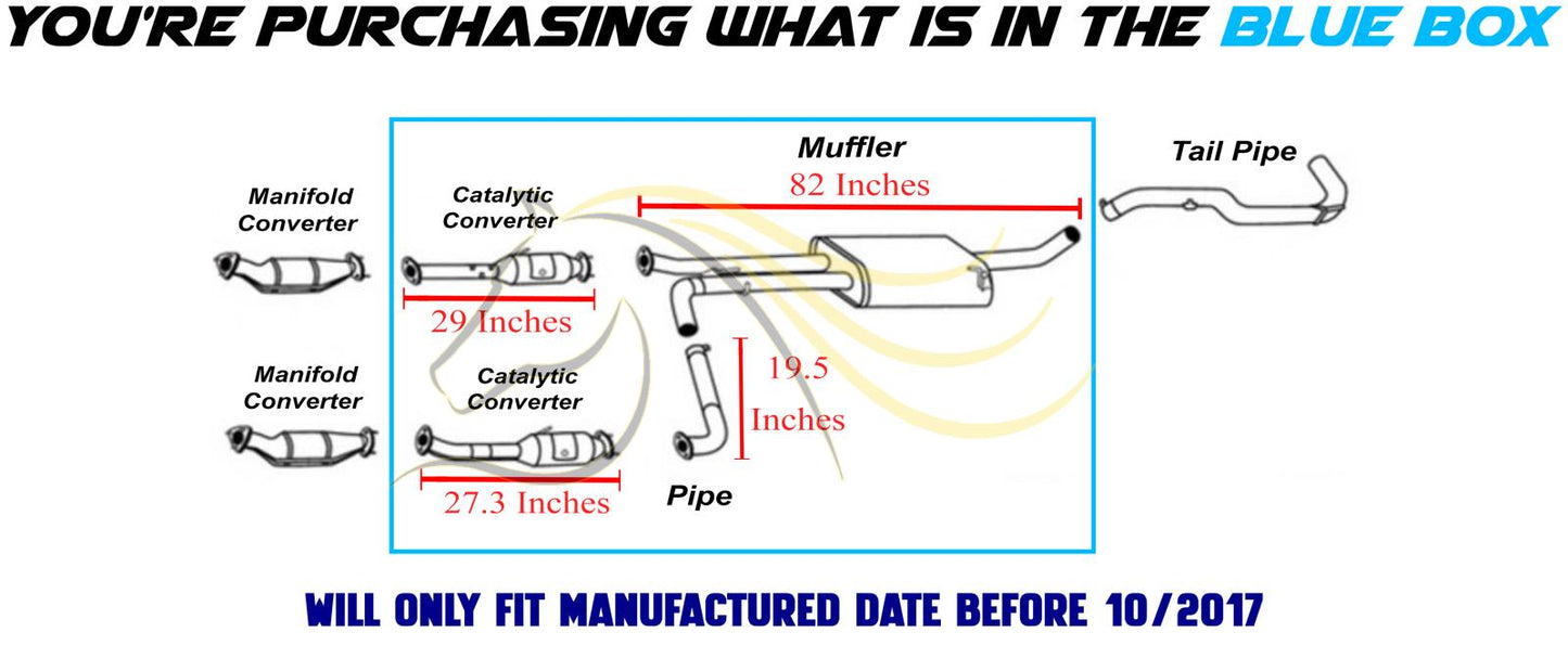 2012-2017 Nissan NV3500 4.0L Pair of Catalytic Exhaust Pipe Muffler Kit | EPA Approved