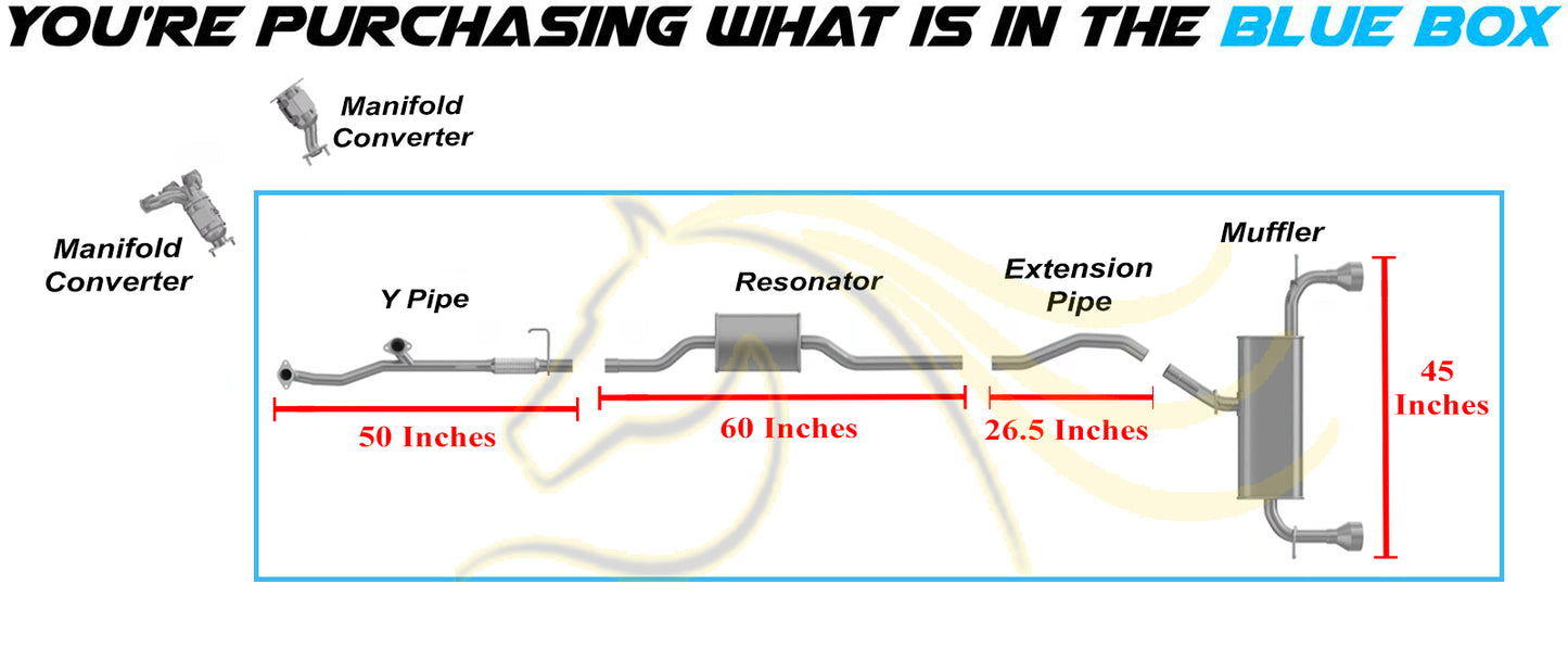 2011-2014 Ford Edge 3.5L Exhaust Y Pipe, Resonator, Extension Pipe and Muffler