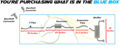 2011-2014 Ford Edge 3.5L Exhaust Y Pipe, Resonator, Extension Pipe and Muffler