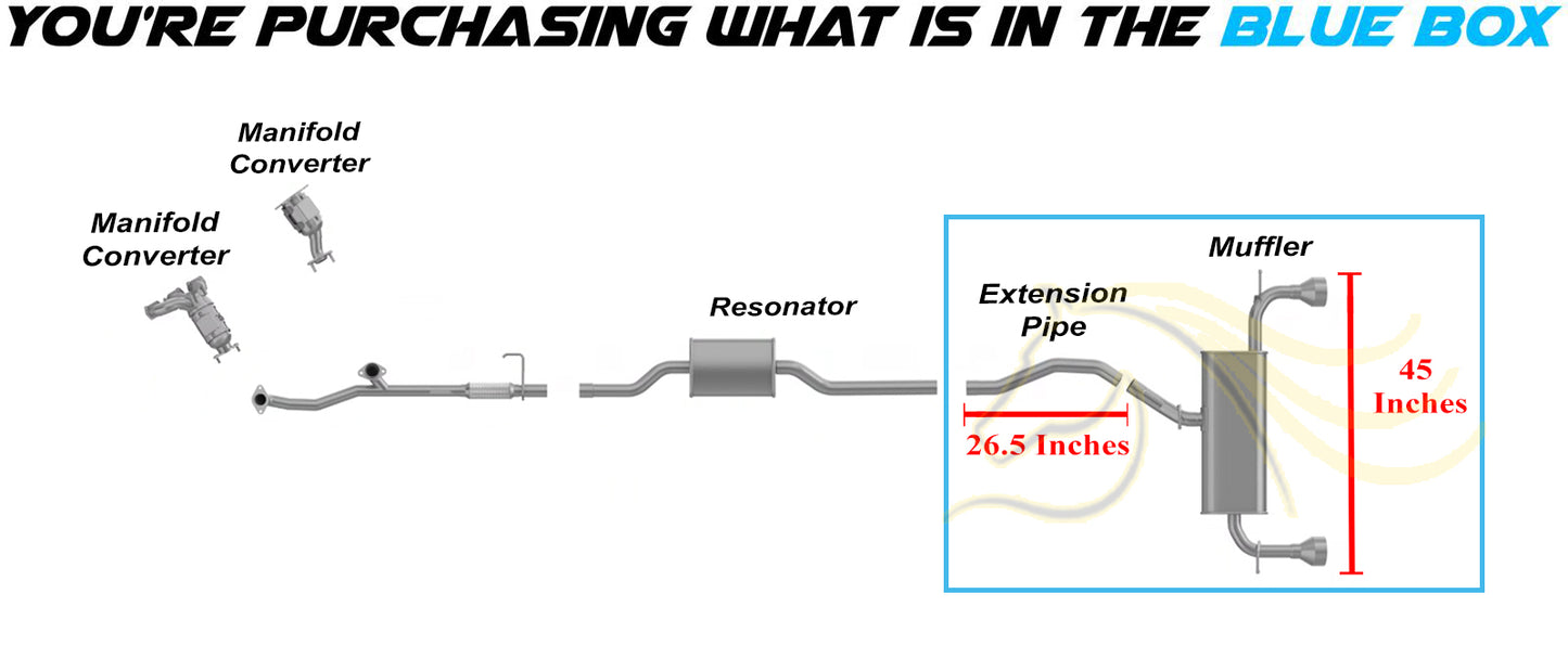 Exhaust Pipe and Muffler for 2012-2014 Ford Edge 2.0L | 2011-2014 Ford Edge 3.5L