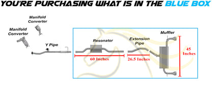 Exhaust Resonator, Pipe and Muffler for 2012-2014 Ford Edge 2.0L | 2011-2014 Edge 3.5L