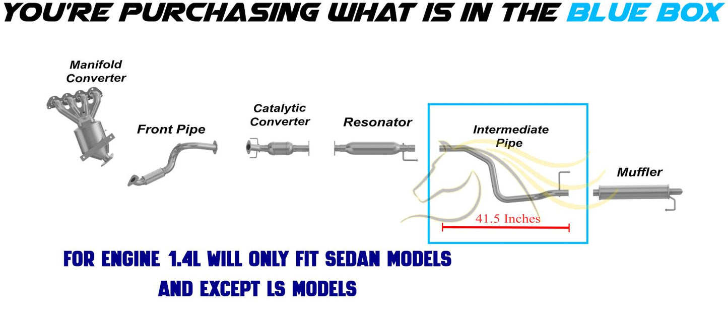 2012-2016 Chevrolet Sonic 1.4L & 1.8L Stainless Steel Intermediate Pipe