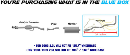 1998-2003 Ford Ranger 2.3L & 2.5L Stainless Steel Exhaust Tail Pipe