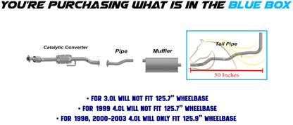 1998-2003 Mazda B3000 3.0L & B4000 4.0L Stainless Steel Exhaust Tail Pipe