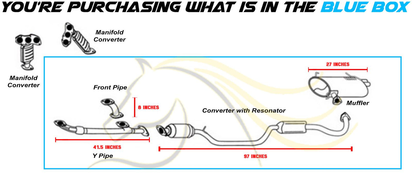 2016-2019 Mitsubishi Outlander 3.0L Front Exhaust Pipes, EPA Catalytic with Resonator and Muffler