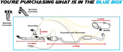 2016-2019 Mitsubishi Outlander 3.0L Front Exhaust Pipes, EPA Catalytic with Resonator and Muffler
