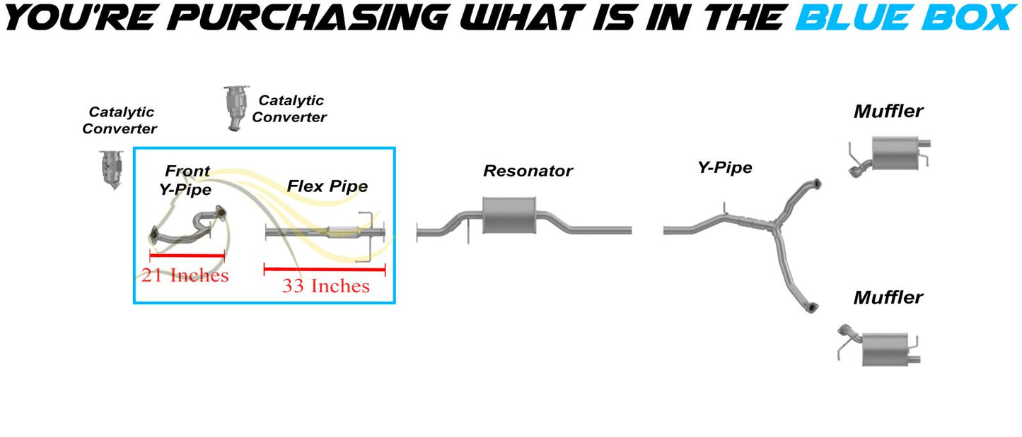 Stainless Steel Front Y-Pipe & Flex Pipe Kit for 2007 Mazda CX-9 3.5L | 2008-2012 CX-9 3.7L