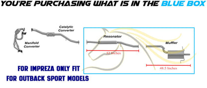 2006-2007 Subaru Impreza and Saab 9-2X 2.5L Exhaust Resonator Pipe and Muffler