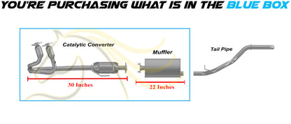 2004-2006 Jeep Wrangler 4.0L EPA Approved Catalytic and Muffler Exhaust Kit