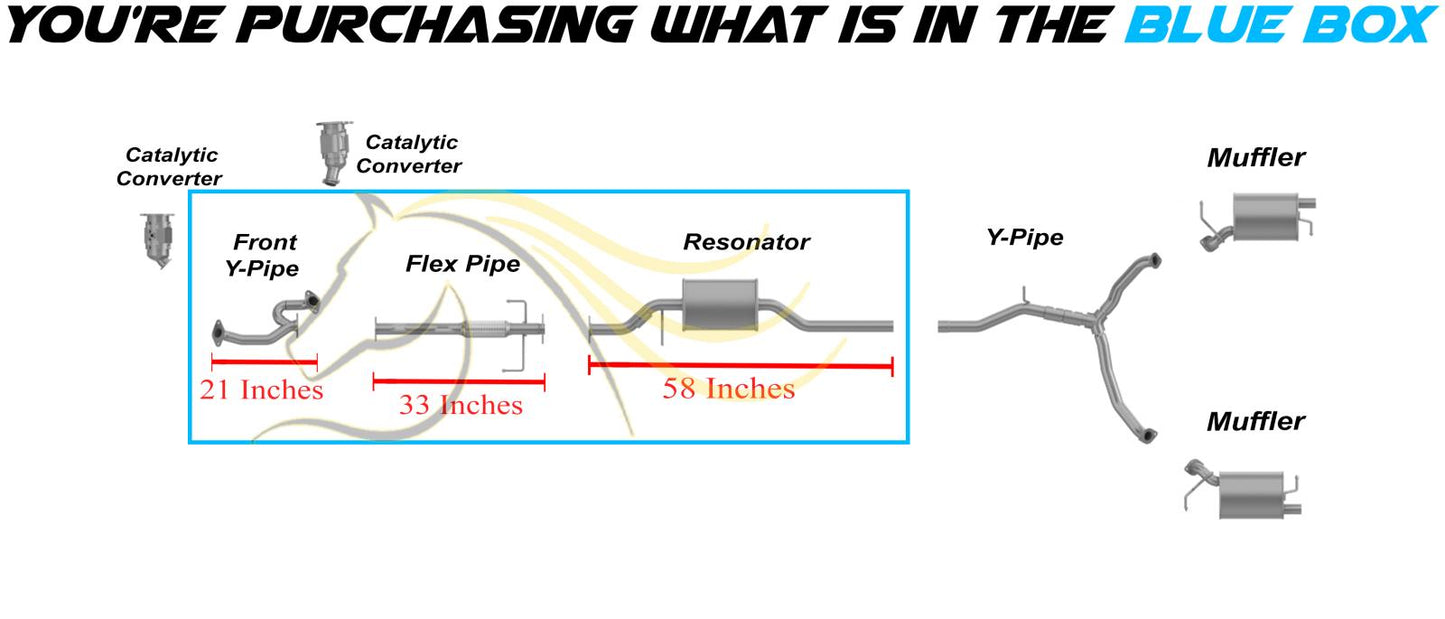 2007 CX-9 3.5L | 2008-2012 CX-9 3.7L Front Y-Pipe & Flex Pipe Resonator Exhaust Kit Stainless Steel