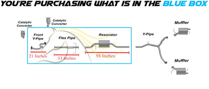 2007 CX-9 3.5L | 2008-2012 CX-9 3.7L Front Y-Pipe & Flex Pipe Resonator Exhaust Kit Stainless Steel