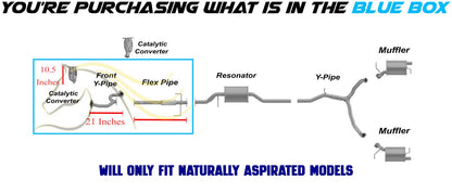 Driver-side Exhaust Catalytic Converter, Y Pipe and Flex Pipe for 2007 Mazda CX-9 3.5L | 2008-2012 Mazda CX-9 3.7L