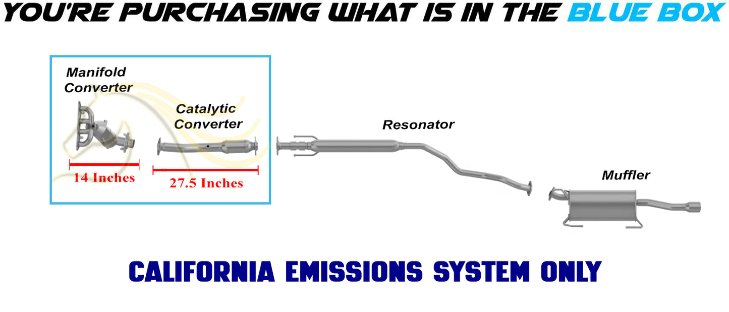 2013-2019 Nissan Sentra 1.8L EPA Approved Manifold Converter with Rear Catalytic Exhaust Kit
