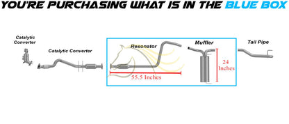 2011-2015 Chevrolet Cruze 1.4L & 1.8L Stainless Steel Resonator Muffler Exhaust Kit