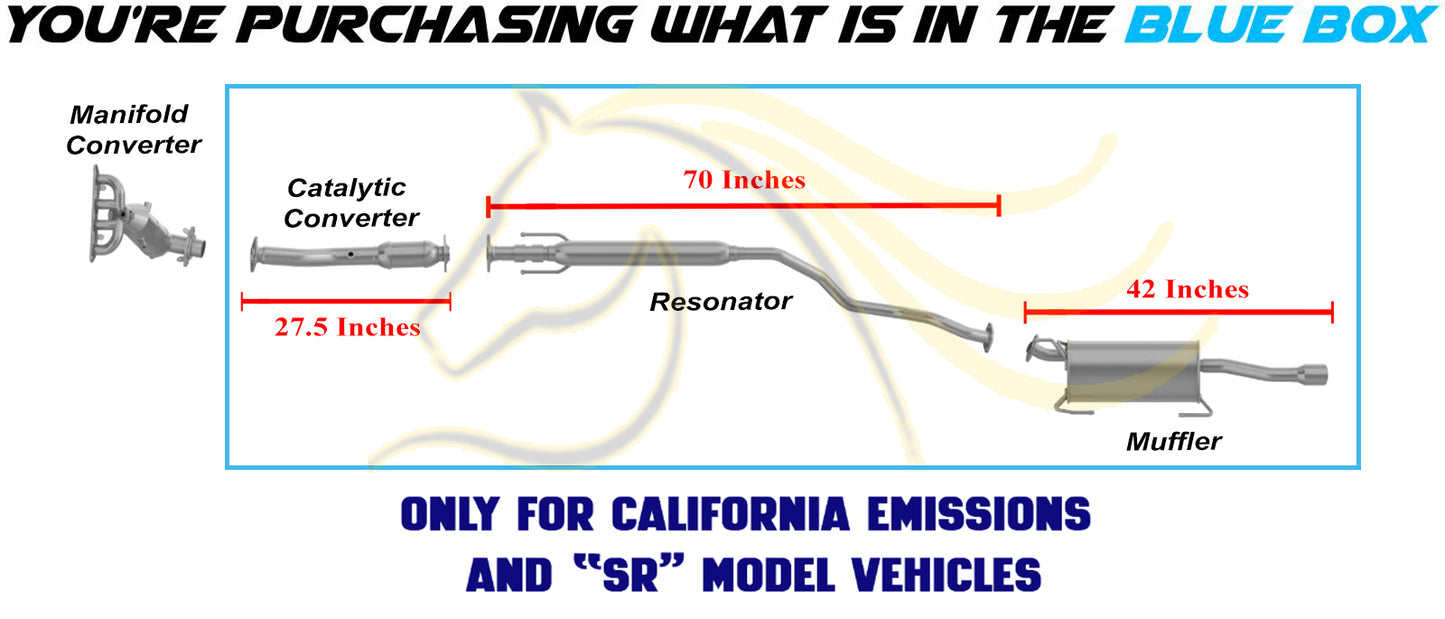 2013-2019 Nissan Sentra 1.8L EPA-Approved Rear Catalytic Resonator & Muffler Exhaust Kit