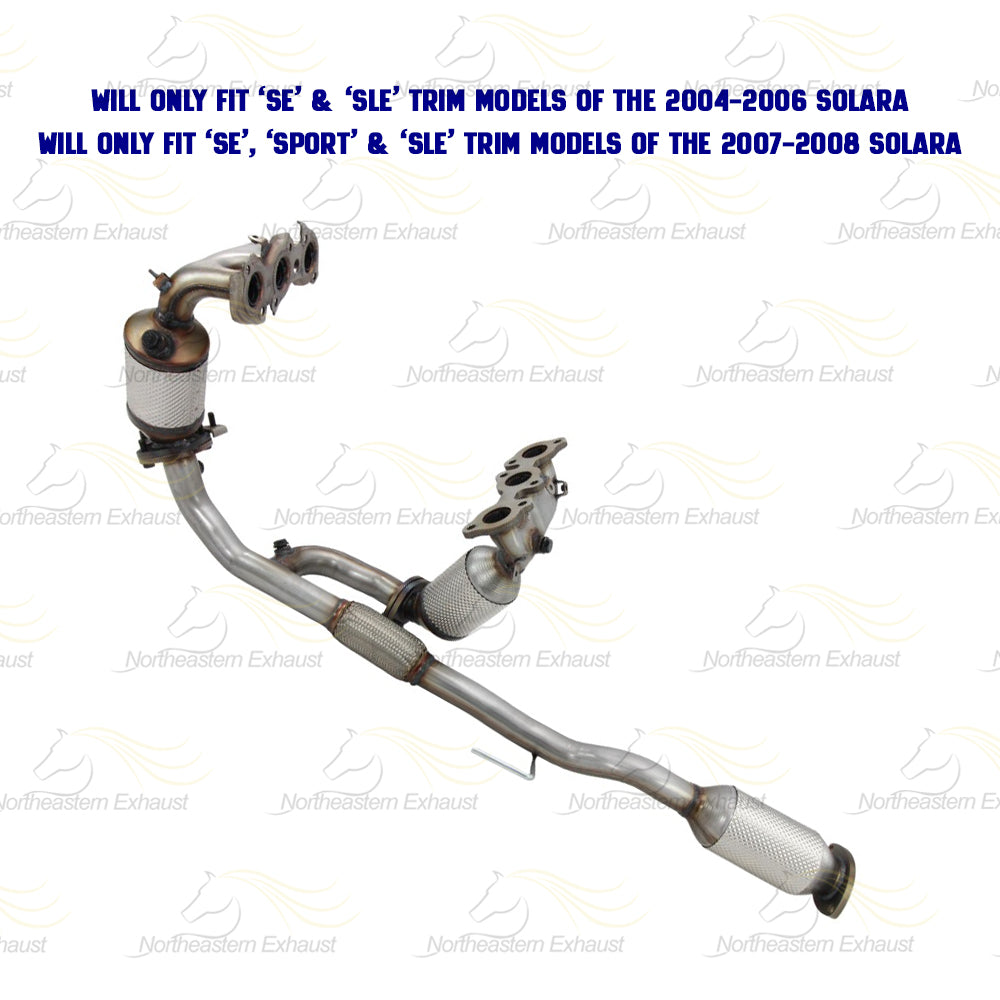 2004-2008 Toyota Solara 3.3L Passenger & Driver-side Exhaust EPA Manifold Rear Catalytic | SE SLE Sport