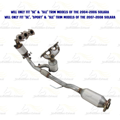 2004-2008 Toyota Solara 3.3L Passenger & Driver-side Exhaust EPA Manifold Rear Catalytic | SE SLE Sport