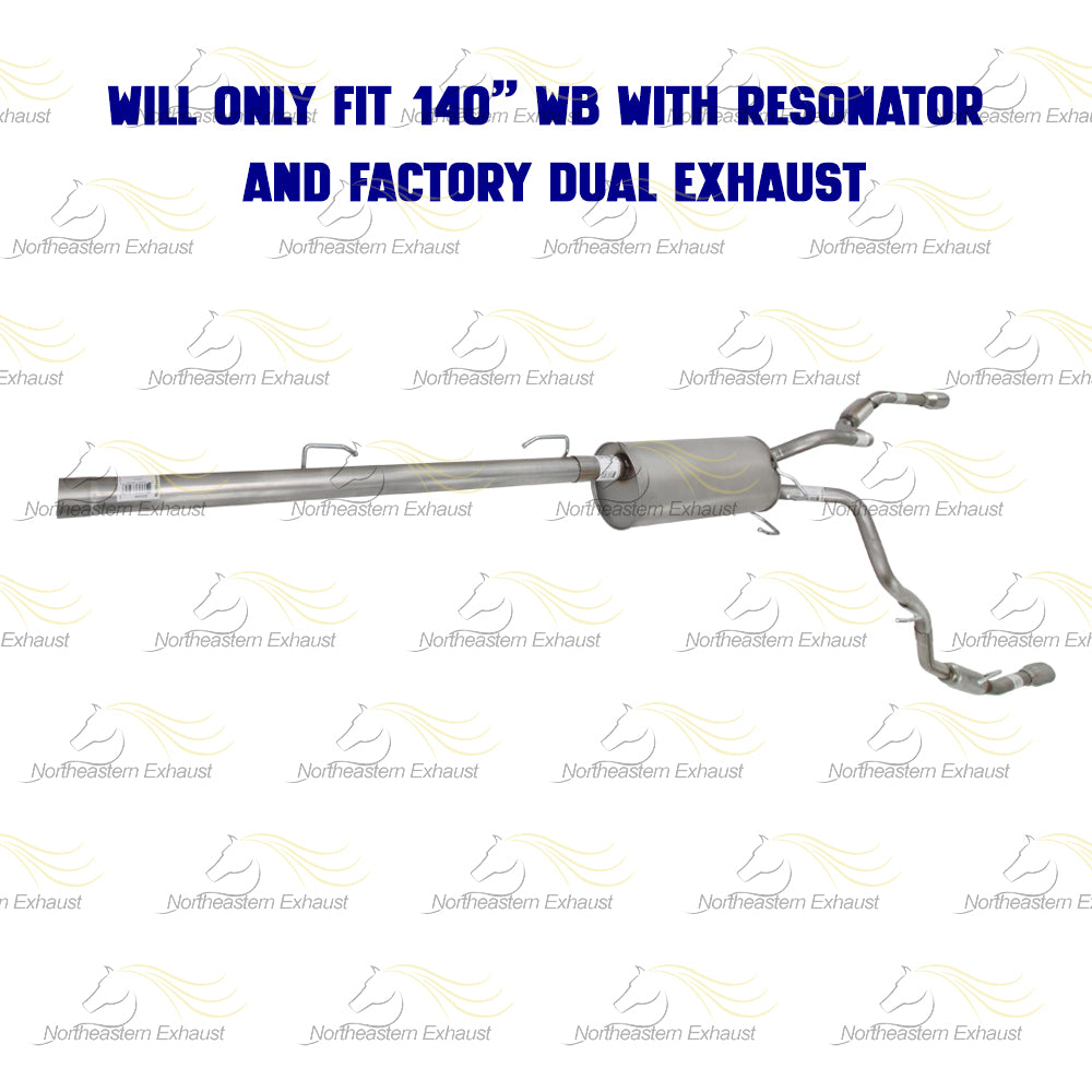 2011-2018 RAM 1500 5.7L 140" WB Stainless Steel Cat Back Exhaust Kit w/ Tips