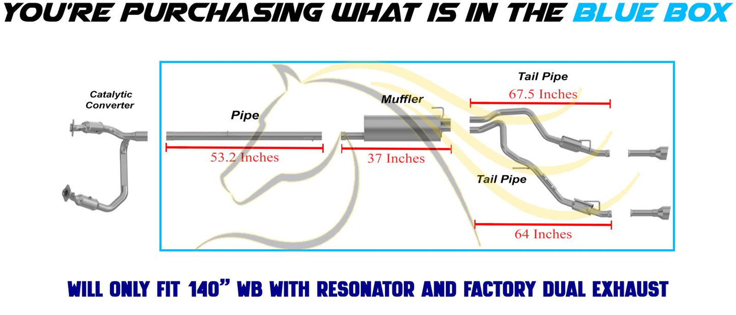 2009-2010 Dodge RAM 1500 5.7L 140" WB Stainless Steel Cat Back Exhaust Kit w/ Tips