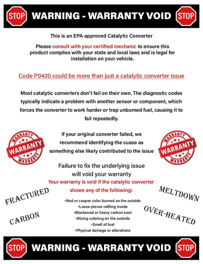 2001-2005 Buick LeSabre 3.8L EPA-Approved Catalytic with Front pipe Exhaust Kit