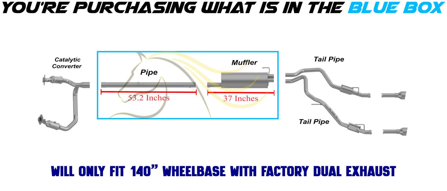 2011-2018 RAM 1500 5.7L 140" WB Stainless Steel Front Pipe Muffler Exhaust Kit
