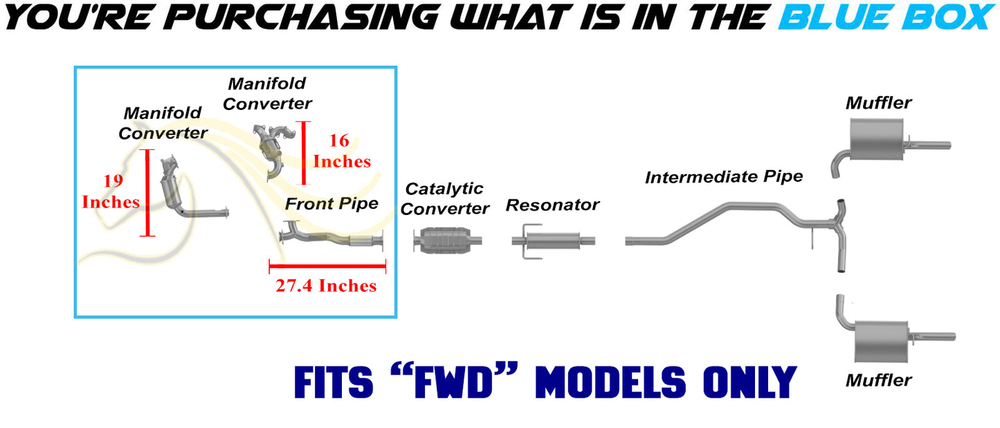 2006-2008 Ford Fusion 3.0L EPA Approved Pair of Manifold with Front Pipe Exhaust Kit