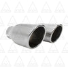 Pair of Stainless Steel Universal Exhaust Tips 2.25" ID, 3.5" OD, 7.3" Long