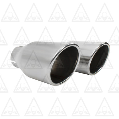 Pair of Stainless Steel Universal Exhaust Tips 2.25" ID, 3.5" OD, 7.3" Long