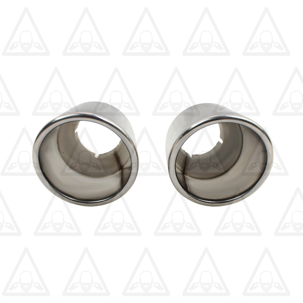 Pair of Stainless Steel Universal Exhaust Tips 2.25" ID, 3.5" OD, 7.3" Long